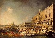 Giovanni Antonio Canal Empfang eines franzosischen Gesandten in Venedig oil painting reproduction
